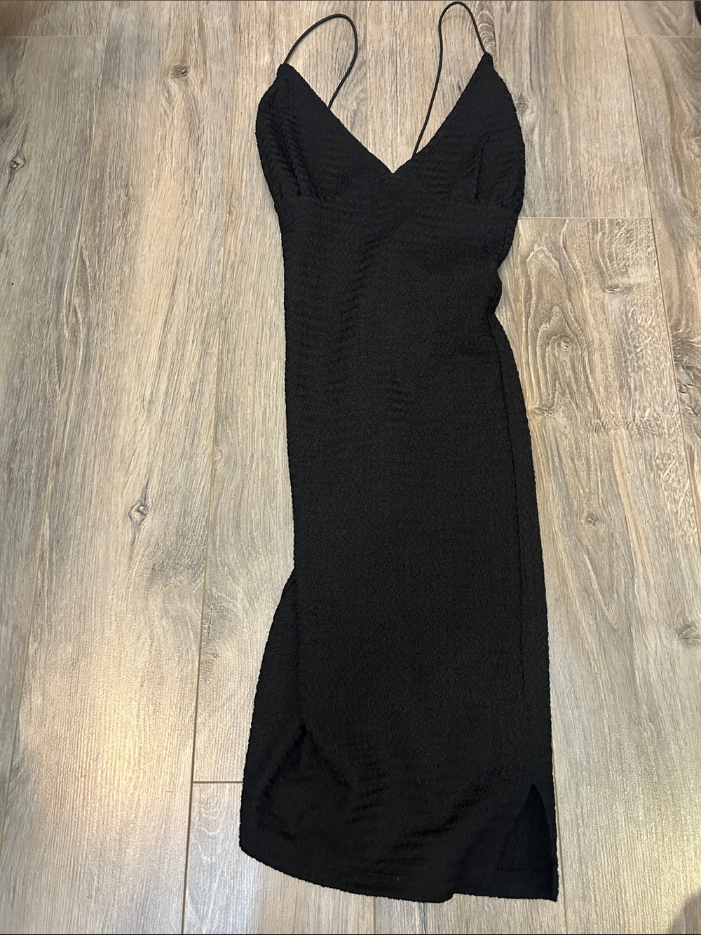 Black Spaghetti-Strap Sheath Dress